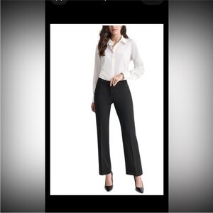 NWT DKNY Women's NAVY BLUE Solid High Rise Wide Leg Stretch Dress Pants Sz 14